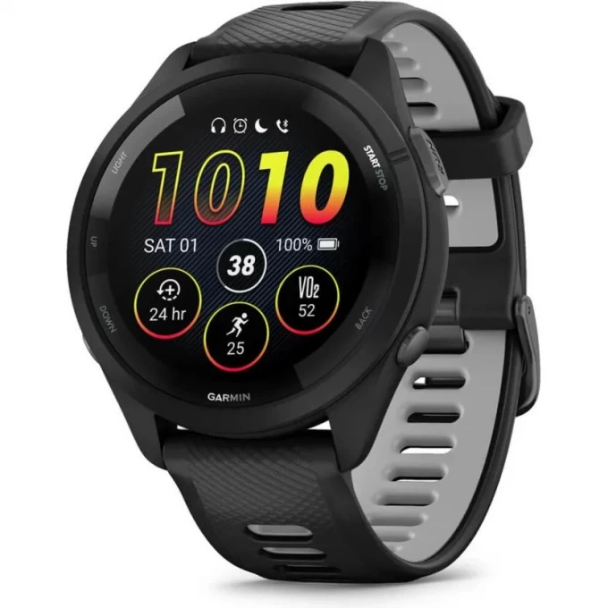 Часы GARMIN FORERUNNER 265 BLACK BEZEL AND CASE WITH BLACK/POWDER GRAY SILICONE BAND 010-02810-10 Часы GARMIN FORERUNNER 265 BLACK BEZEL AND CASE WITH BLACK/POWDER GRAY SILICONE BAND 010-02810-10
