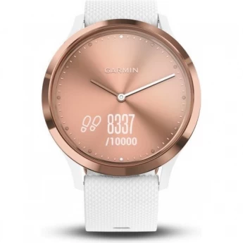 Часы GARMIN VIVOMOVE HR розовое золото с белым ремешком