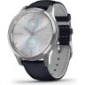 Часы GARMIN VIVOMOVE LUXE серебристый с итальянским кожаным темно-синим ремешком 010-02241-20
