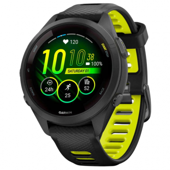 Смарт-часы GARMIN FORERUNNER 265S Black Bezel and Case with Black/Amp Yellow Silicone Band