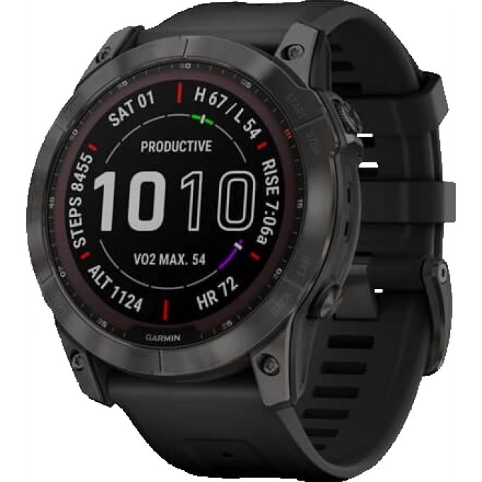 Часы GARMIN FENIX 7 Sapphire карбон серый с силиконовым ремешком 010-02541-11G Часы GARMIN FENIX 7 Sapphire карбон серый с силиконовым ремешком 010-02541-11G