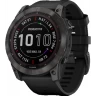 Часы GARMIN FENIX 7 Sapphire карбон серый с силиконовым ремешком 010-02541-11G